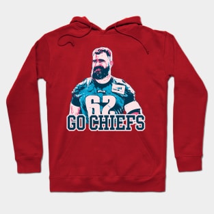 Go Chiefs // Jason Kelce Retro Fan Art Hoodie